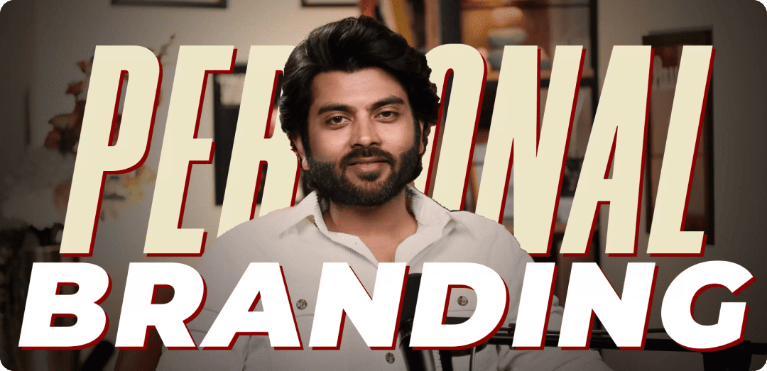 Jay Thadeshwar speaking about personal branding, with bold 'PERSONAL BRANDING' text overlay.